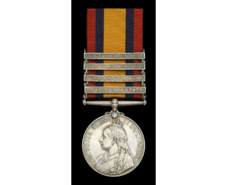 Queen’s South Africa 1899-1902, 4 clasps, Orange Free State, Transvaal, South Africa 1901, South Africa 1902 (805 Tpr. E. Sca