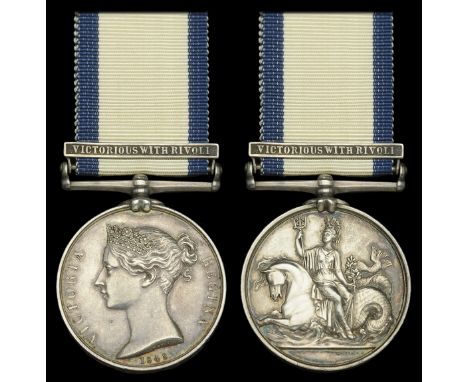 Naval General Service 1793-1840, 1 clasp, Victorious with Rivoli (Andrew Covett.) good very fine  £3,000-£4,000  ---  Andrew 