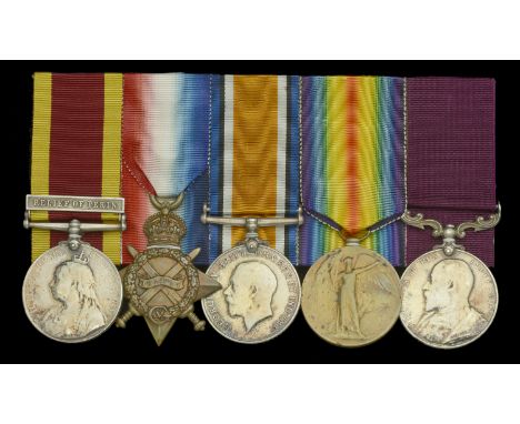 Five: Regimental Sergeant-Major R. Burton, Royal Field Artillery  China 1900, 1 clasp, Relief of Pekin (69826 Sergt. R. Burto