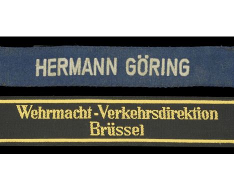 German Second World War Cuff Titles. Army Railway Direction Service Brussels cuff title, introduced February 1941 and after 7