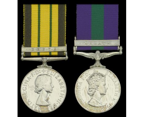 Pair: Rifleman R. A. M. Snell, Rifle Brigade  Africa General Service 1902-56, 1 clasp, Kenya (23233432 Rfn. R. A. M. Snell. R