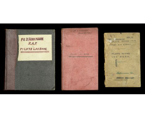 Three Pilot’s Flying Log Books relating to Flying Officer D. Robinson, Royal Air Force  Covering the 1924 to 1928 with 4 Army