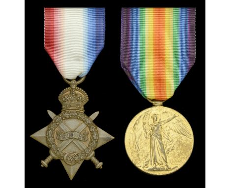 1914-15 Star (J.5420 V. J. McKey. A.B., R.N.); Victory Medal 1914-19 (K.6687 J. Reilly. Act. L. Sto. R.N.) very fine and bett