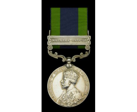India General Service 1908-35, 1 clasp, Malabar 1921-22 (5719816 Pte. J. Thompson, Dorset. R.) very fine £120-£160