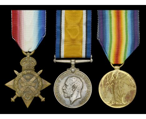 Three: Warrant Officer Class I H. S. Ward, Royal Marine Brigade, Royal Marine Light Infantry  1914 Star (Ch. 7234 Cr. Sergt. 