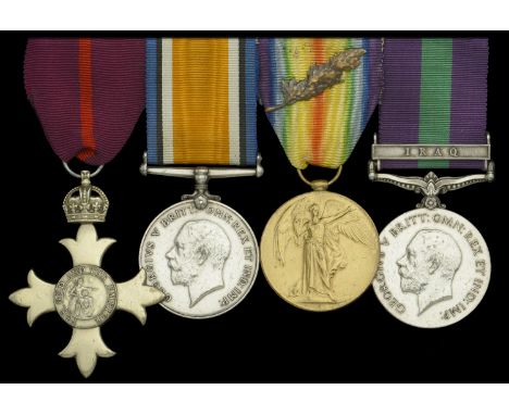 A inter-War ‘Mesopotamia and Iraq operations’ O.B.E. group of four awarded to Lieutenant-Colonel F. Hartley, Royal Sussex Reg