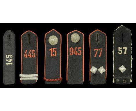 German Second World War Hitler Youth Shoulder Boards for Winter Blouse. Plain black with embroidered letters 15 to the centre