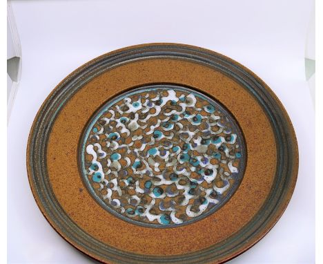 A large Studio pottery charger 46cm diameter stamped David Lloyd Jones&nbsp;