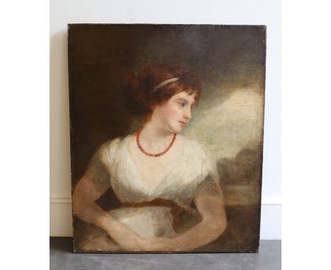 18th cent oil on canvas portrait of a lady