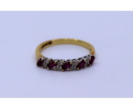 An 18ct gold mounted ruby and diamond mounted ring&nbsp;