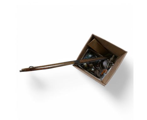 Sundry items to include fishing reels, planes and other wood working tools. Condition - varies