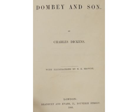 ° ° Dickens, Charles - Dombey and Son. First Edition pictorial engraved and printed titles, frontis., 38 plates and the 4 add