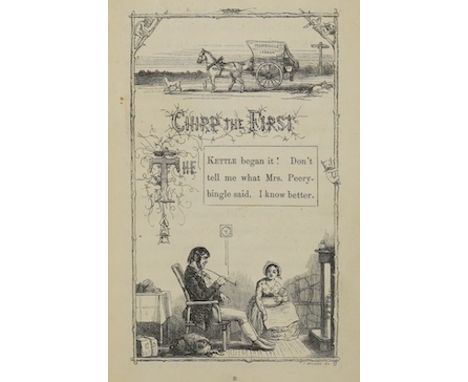 ° ° Dickens, Charles - The Cricket on the Hearth. A fairy tale of home. First Edition. engraved pictorial and printed titles,