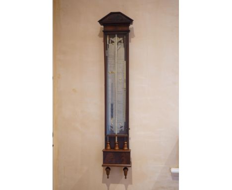 Domenico Sala of Leyden, a late 18th century Dutch mahogany barometer, height 118cm. Condition - fair