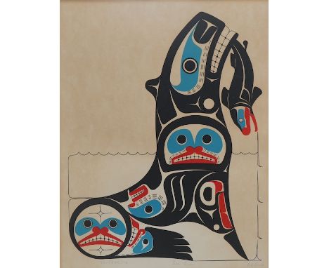 Patrick Amos (b.1957), colour silkscreen print, ‘Sea lion’, signed in pencil, 44 x 35cm. Condition - discoloured throughout