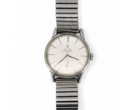 A gentleman's stainless steel Omega Seamaster 30 manual wind wrist watch, with baton numerals, case diameter 36mm, on an asso