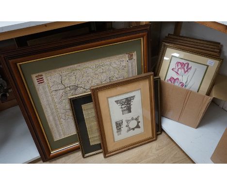 A collection of decorative prints to include: Balinese School, figures, a set of bontalical interest contour prints and a Fre