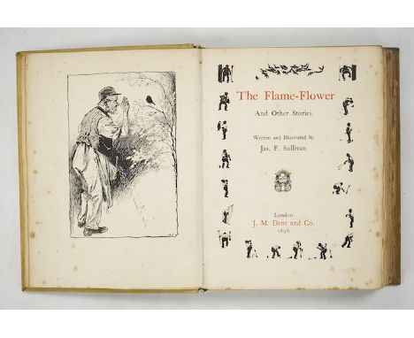° ° Sullivan, James - The Flame Flower and other stories, first edition, Dent 1896, unique vellum binding decorated by Sulliv