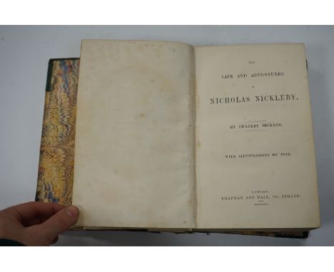 ° ° Dickens, Charles - The Life and Adventures of Nicholas Nickleby. First Edition. portrait frontis. of the author, 39 plate