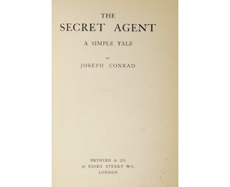 ° ° Conrad, Joseph - The Secret Agent, A Simple Tale, first edition, first impression with the 40pp of inserted ads at the ba