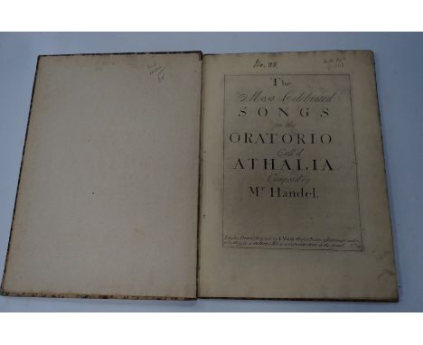 ° ° Handel, George Frederic - The most celebrated songs in the Oratorio call’d Athalia...No.545, 1st edition, folio, 19th cen