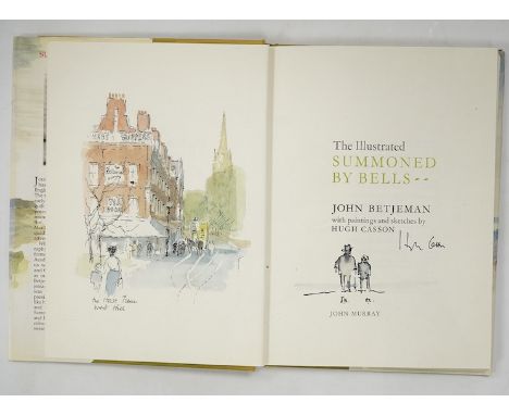 ° ° Betjeman John - The Illustrated Summoned By Bells. With paintings and sketches by Hugh Casson. 1st Edition. num. coloured