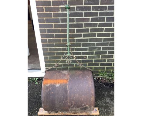A Victorian T.  Green &amp; Son iron garden roller (lacking handle). Condition - poor