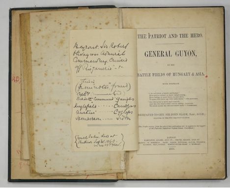 ° ° [Kinglake, Arthur] - The Patriot and Hero. General Guyon, on the Battle Fields of Hungary &amp; Asia. portrait frontis.; 