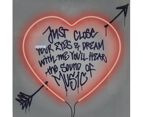 Kid B (contemporary), colour print, 'Close your eyes and dream with me, you'll hear the sound of music', artist's proof, limi