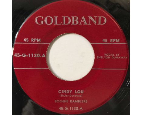 BOOGIE RAMBLERS - CINDY LOU/ SUCH AS LOVE 7" (SWAMP POP - GOLDBAND 45-G-1130). A stunning 7" cut of some traditional Louisian