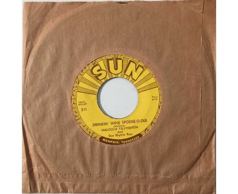 MALCOLM YELVINGTON - DRINKIN' WINE SPODEE-O-DEE 7" (ROCKABILLY - SUN 211). A superb 7" slice of Sun rockabilly by Malcolm Yel