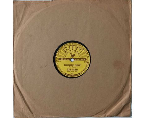 ELVIS PRESLEY - SUN 210 - GOOD ROCKIN' TONIGHT/I DON'T CARE IF THE SUN DON'T SHINE - ORIGINAL US 10" 78RPM RECORDING. Very we