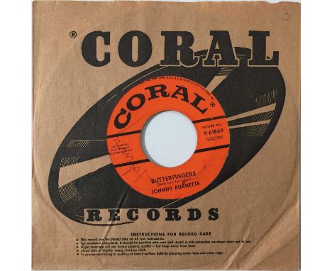 JOHNNY BURNETTE - DRINKING WINE SPO-DEE-O-DEE 7" (CORAL 9-61869). A superb mid-50s rockabilly cut by American legend Johnny B