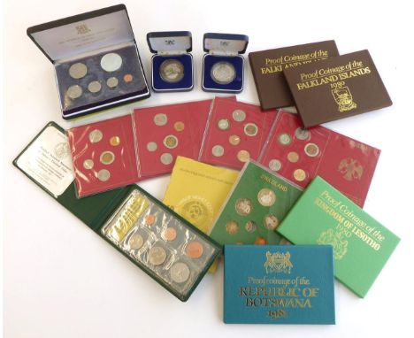 7 x Foreign Proof Sets comprising: British Virgin Islands 1973 '1st Official Coinage,'  6 coins: 1 dollar &amp; 50/25/10/5 &a