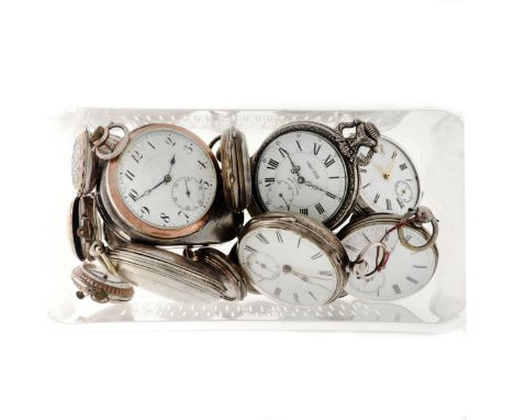 Lot silver and steel pocketwatches. Case: silver and steel - manual winding - plexiglass - the movements are not tested - tot