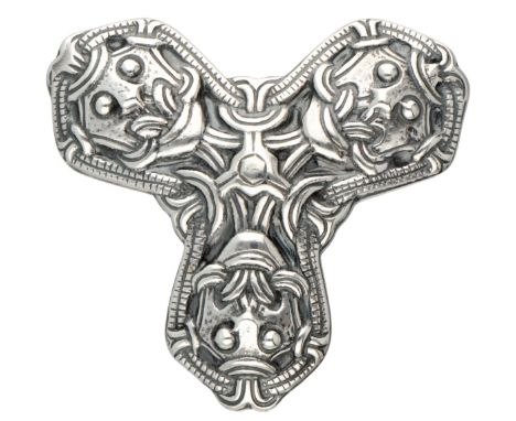 Sterling silver Viking brooch door Norwegian designer David Andersen. This brooch is a replica of a 9th century Viking artifa