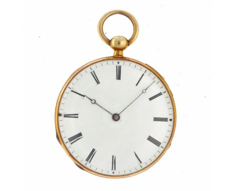 Esquivillon 18K - Men's pocketwatch. Case: yellow gold (18 kt.) - manual winding - condition: flawed - diameter: 45 mm - plex
