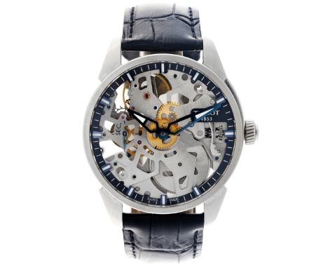 Tissot T-Complication Squelette T070405A - Men's watch Case: steel - strap: leather - manual winding - box, documents - condi