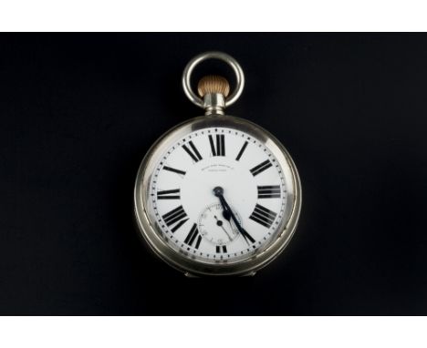 A GOLIATH POCKET WATCH, the white enamel dial with Roman numerals and subsidiary seconds dial, signed West End Watch Co., in 
