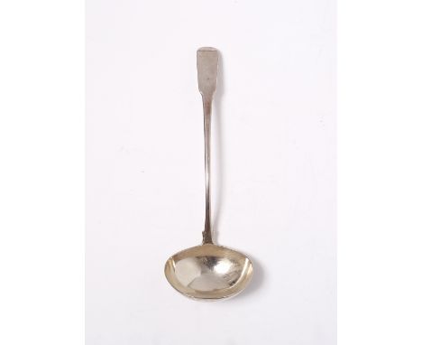A GEORGIAN SILVER FIDDLE PATTERN SOUP LADLE, 32cm long, London 1796 by George Smith & William Fearn, 6.1 troy oz