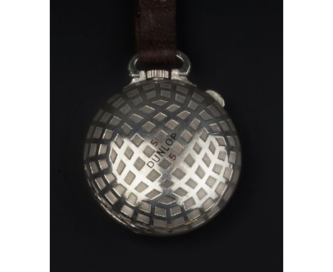 A DUNLOP GOLF BALL HUNTER POCKET WATCH, the white enamel dial with Arabic numerals and subsidiary seconds dial, to a keyless 