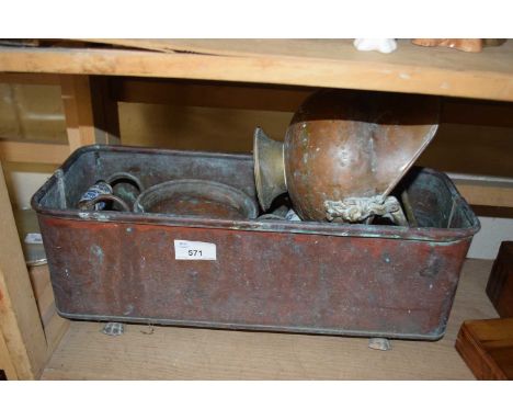 Copper planter and other items