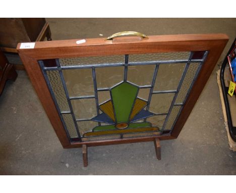 Lead glazed hardwood framed fire screen
