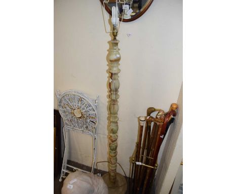 Polished onyx standard lamp