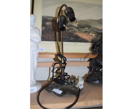 Contemporary table lamp, the base formed as a lilly pad