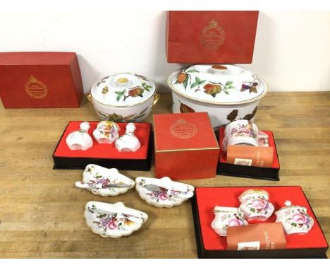 A mixed lot of china including boxed Royal Crown Derby including mug, condiment pots, salt and peppers, three Royal Crown Der