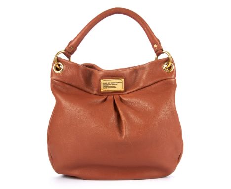 Marc by Marc Jacobs, a Classic Q Hillier handbag, crafted from tan leather with gold-tone hardware, featuring maker's front l