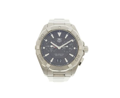 Tag Heuer, a stainless steel Aquaracer Alarm bracelet watch, reference WAY111Z, unsigned quartz movement with quick date set,