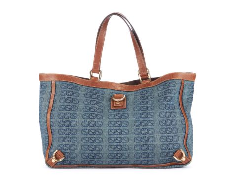 Gucci, a medium Abbey tote, designed with an interlocking GG blue denim exterior, with brown leather trim, gold-tone hardware