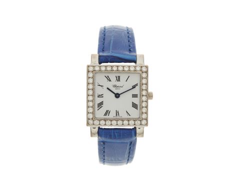 Chopard, an 18ct gold Classique wrist watch, factory diamond set, reference 13/6302, quartz movement, serial 555222, Swiss co